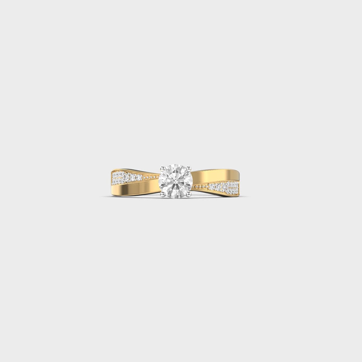 Tapered Shoulder Solitaire Diamond Ring