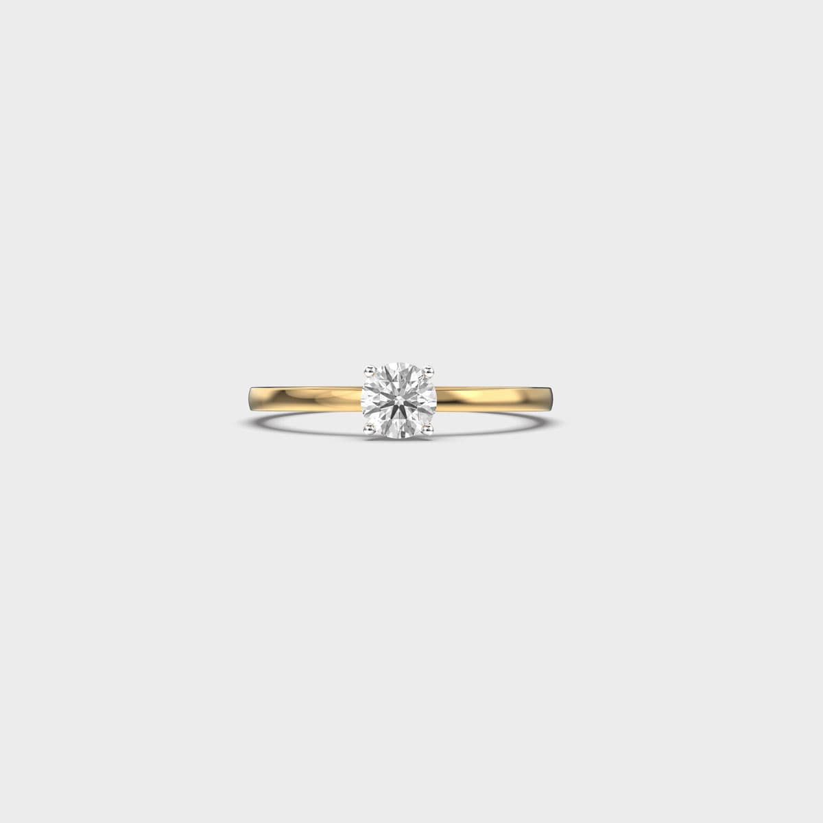 Delicate Band Round Solitaire Diamond Ring