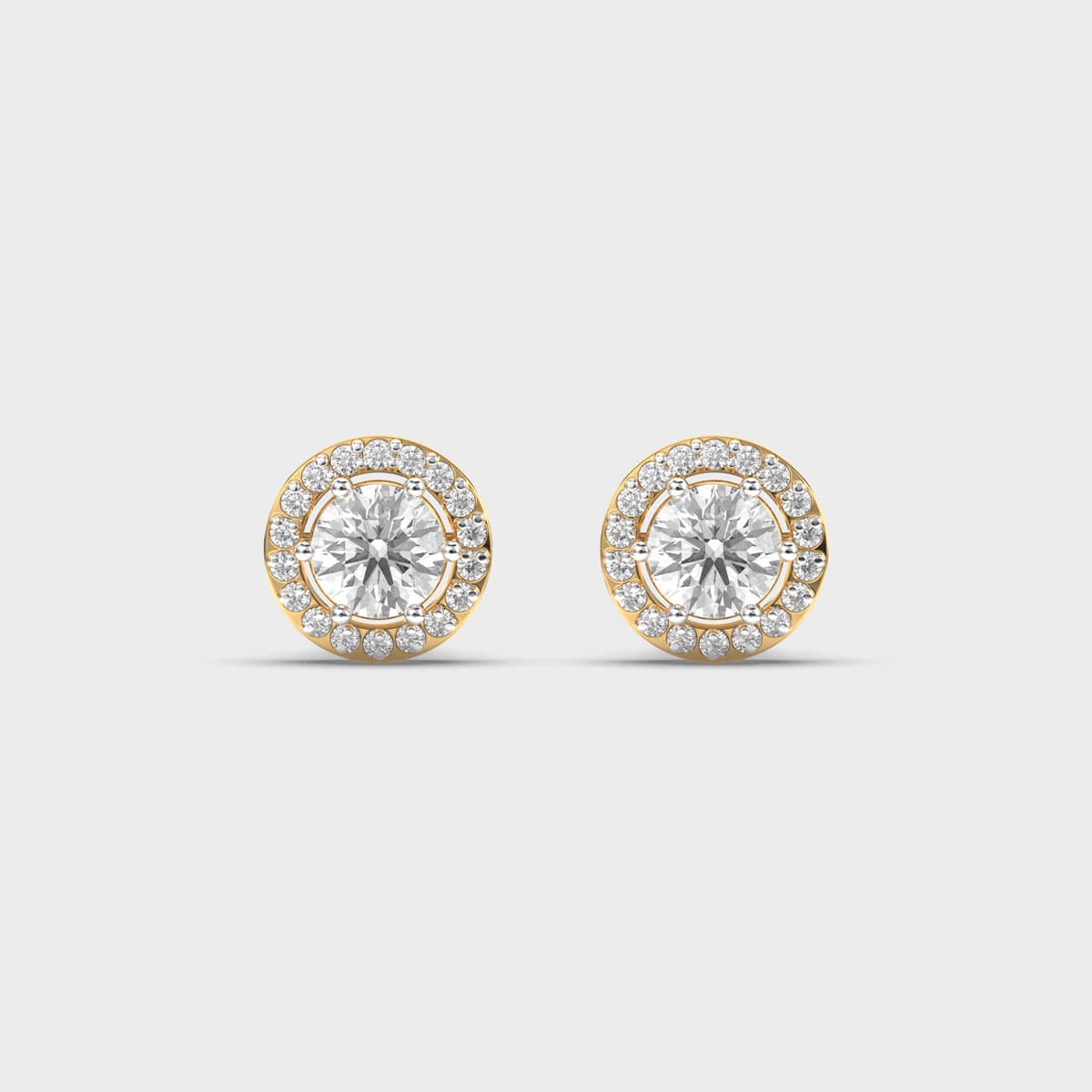 Floating Halo Round Diamond Studs