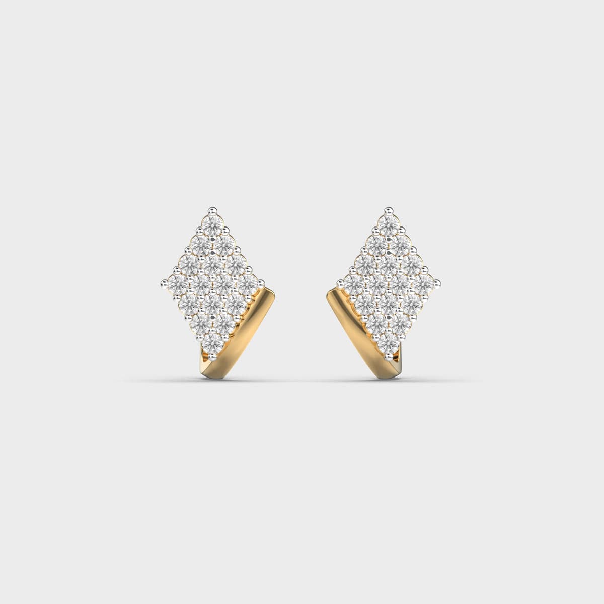 Rhombus Pavé Cluster Diamond Studs