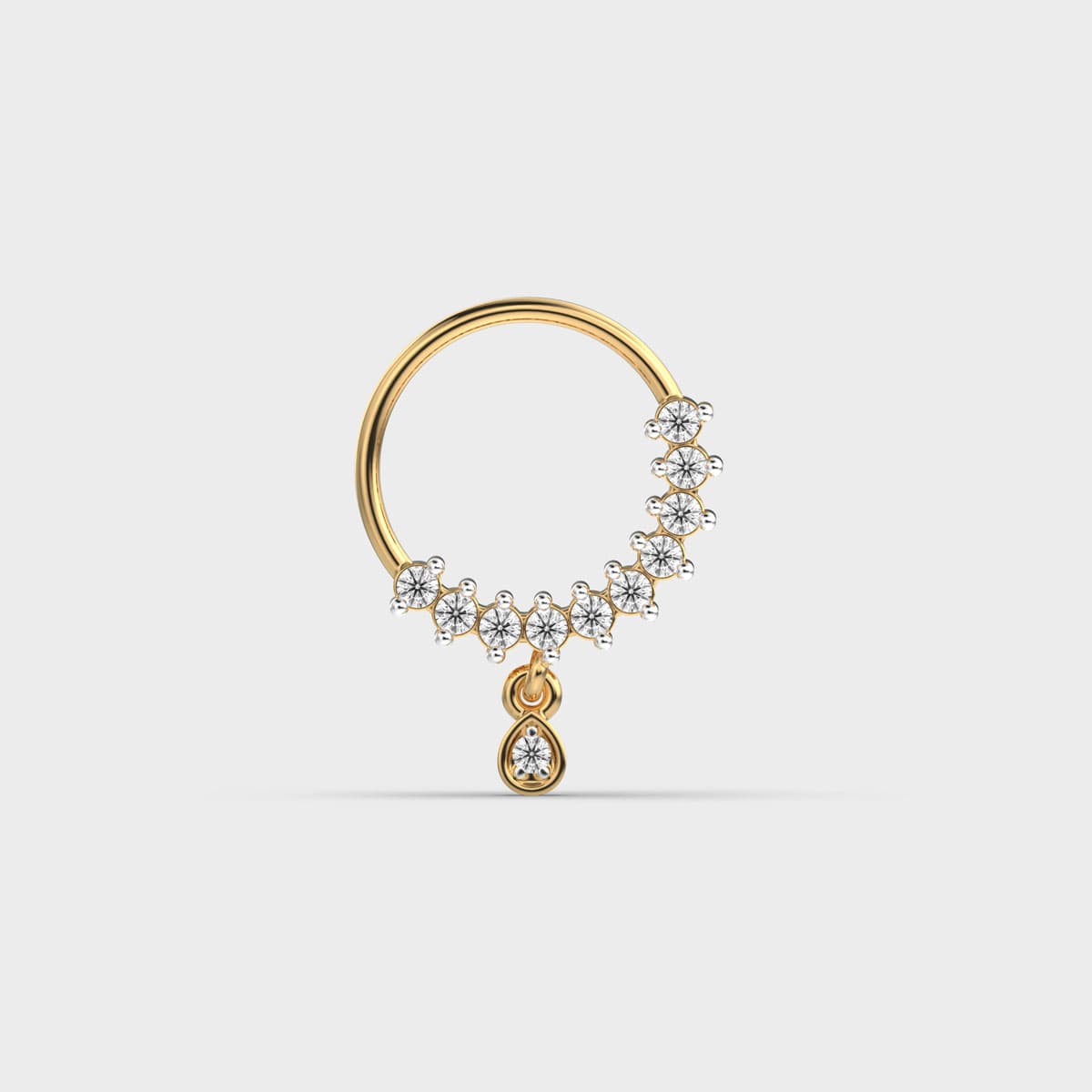 Graduated Arc Teardrop Diamond Nosering