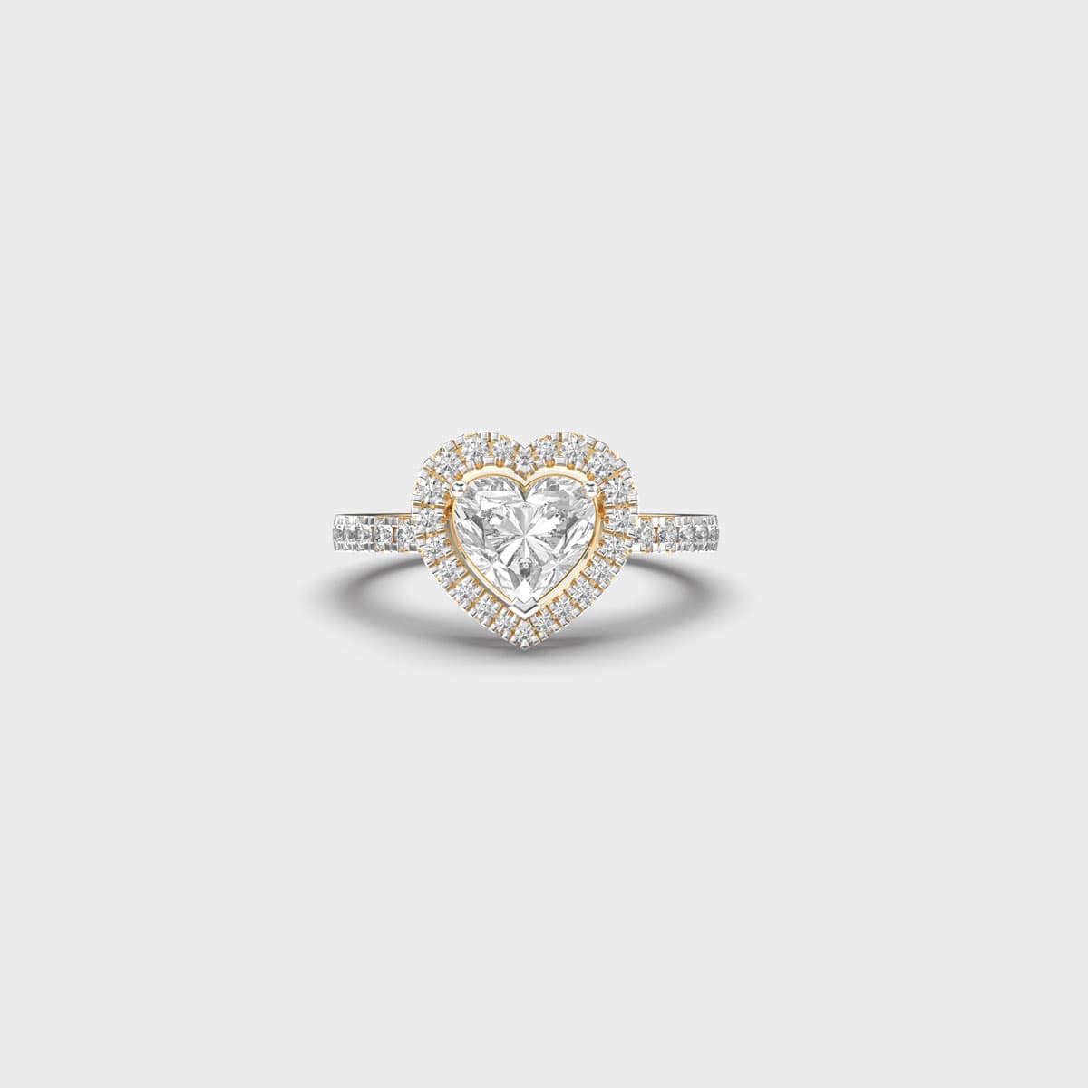 Adored Heart Halo Diamond Ring