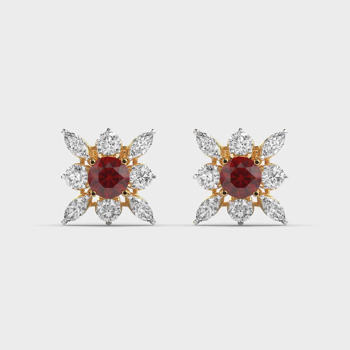 Flame Of Fire Diamond Ear Studs