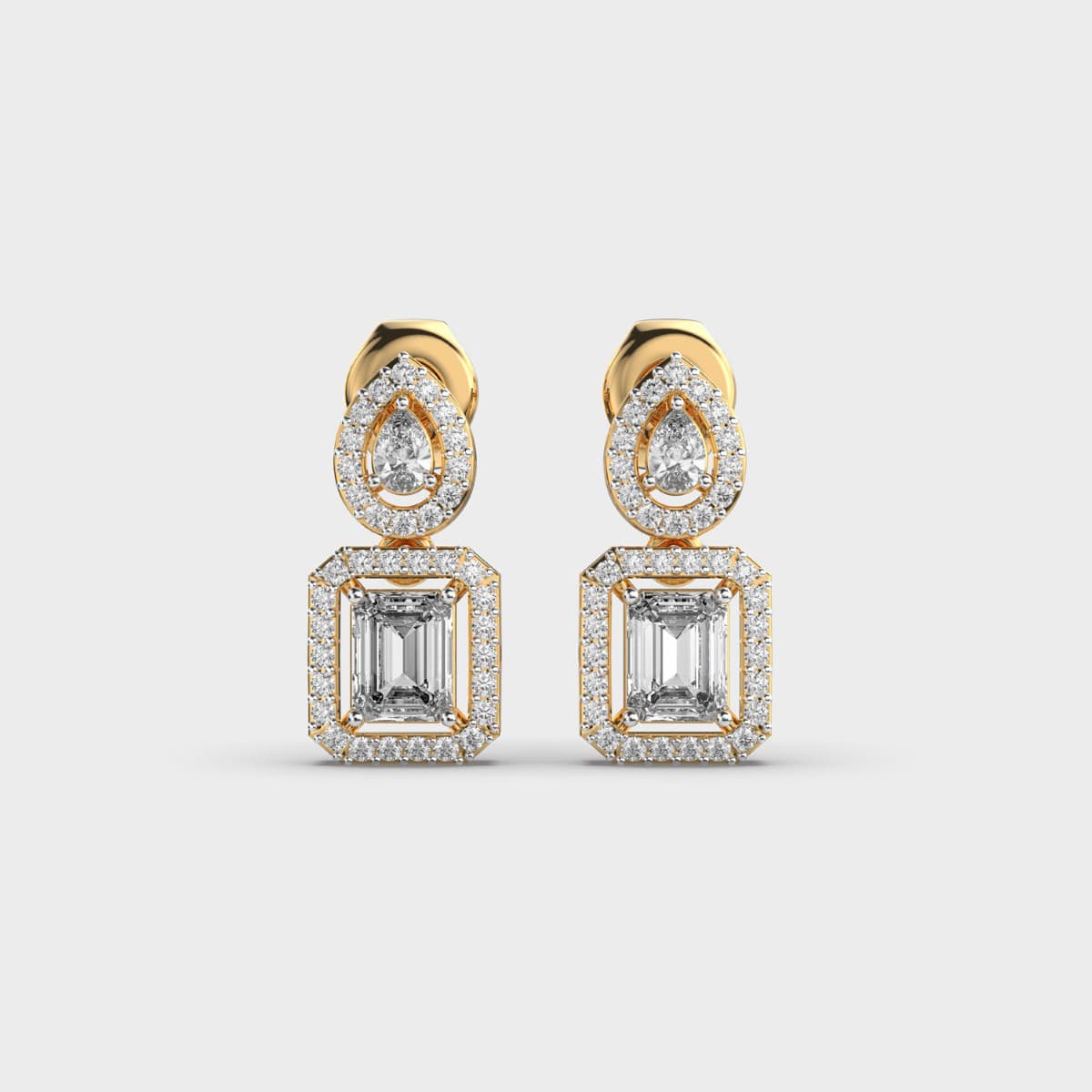 Shimmering Emerald Star Diamond Danglers