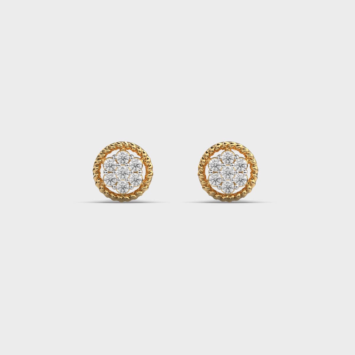 Braided Border Cluster Diamond Studs