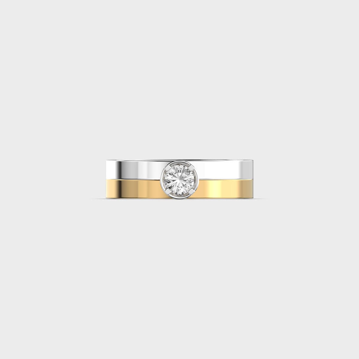 Dual Toned Diamond Band Ring for Men