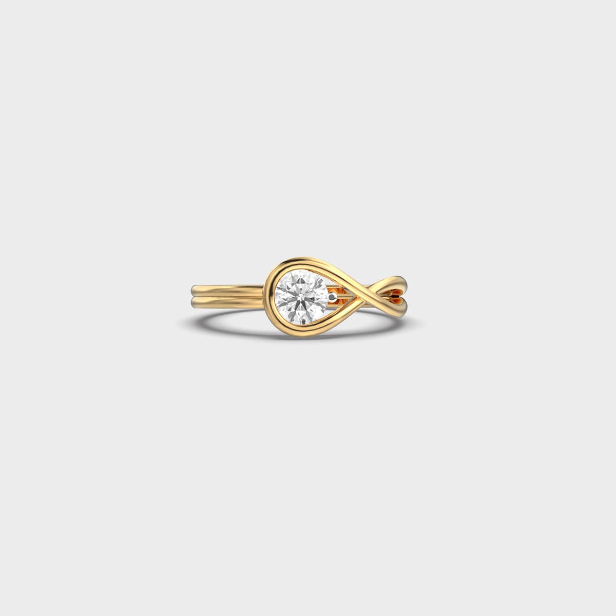 Infinity Knot Round Solitaire Diamond Ring