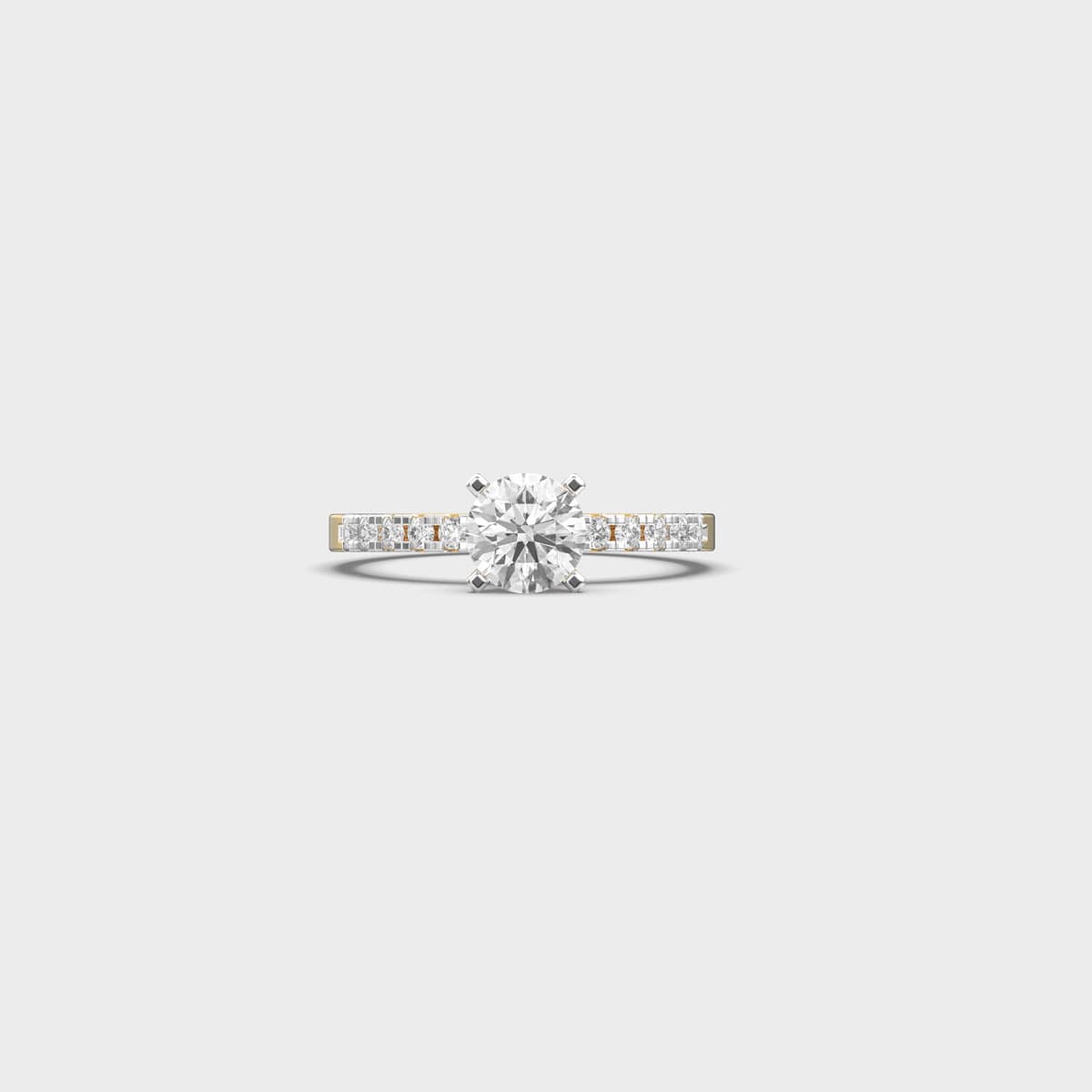 Radiant Path Round Solitaire Diamond Ring