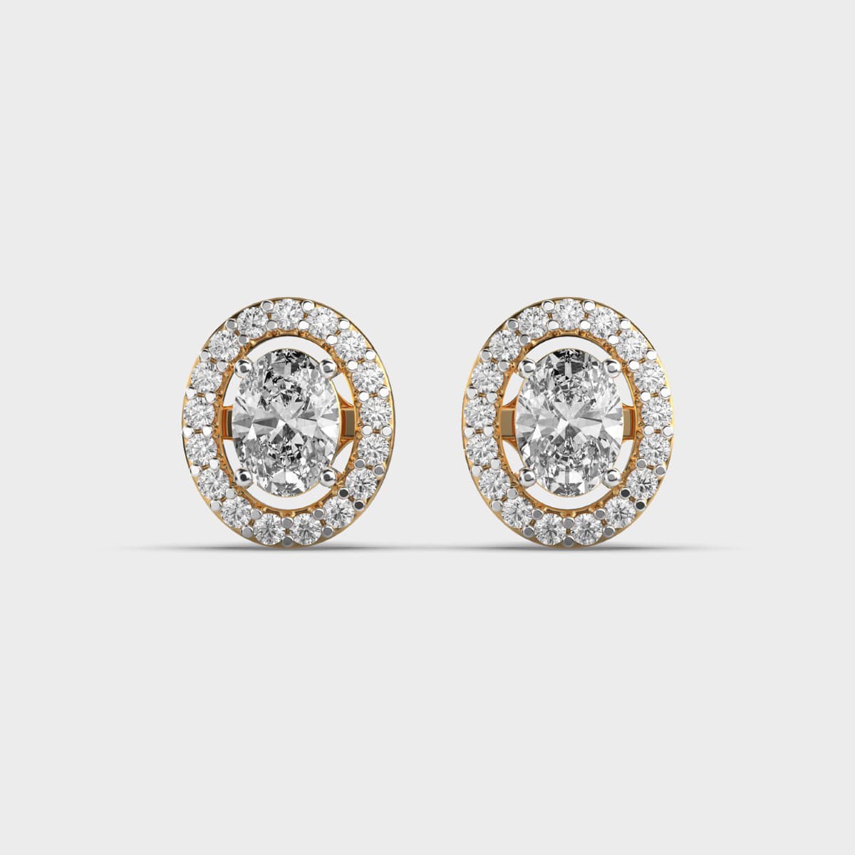Classic Halo Oval Cut Earstuds