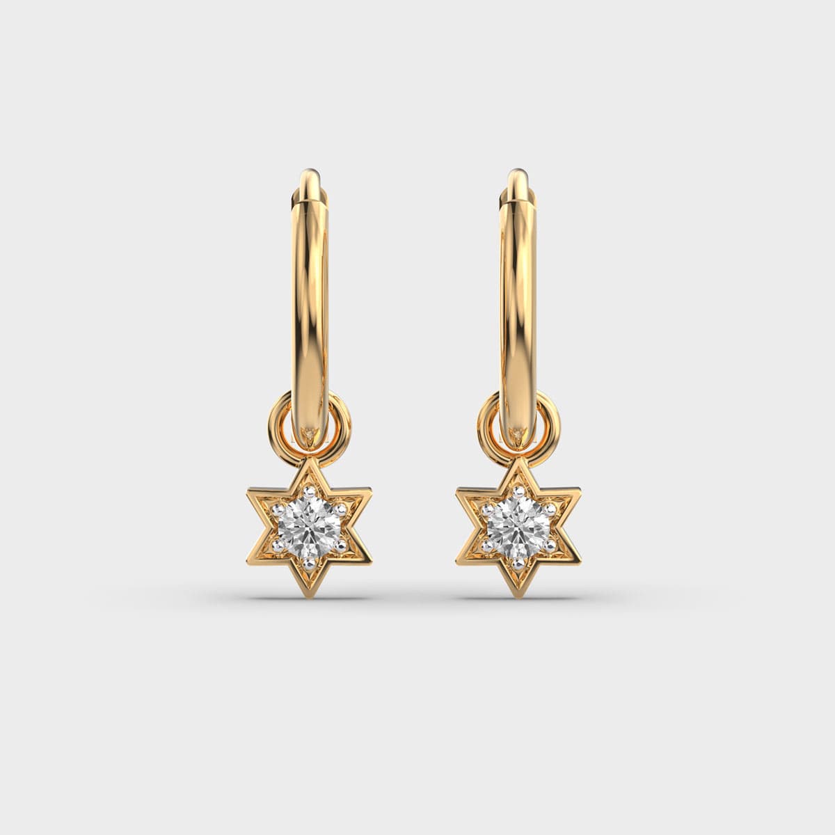 Star Diamond Drop Earrings