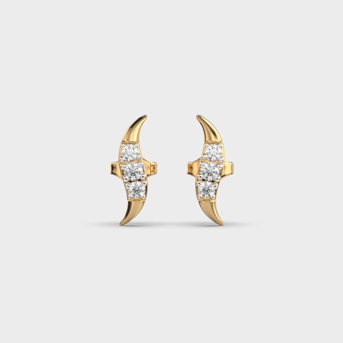 Sleek Trio diamond Ear Studs