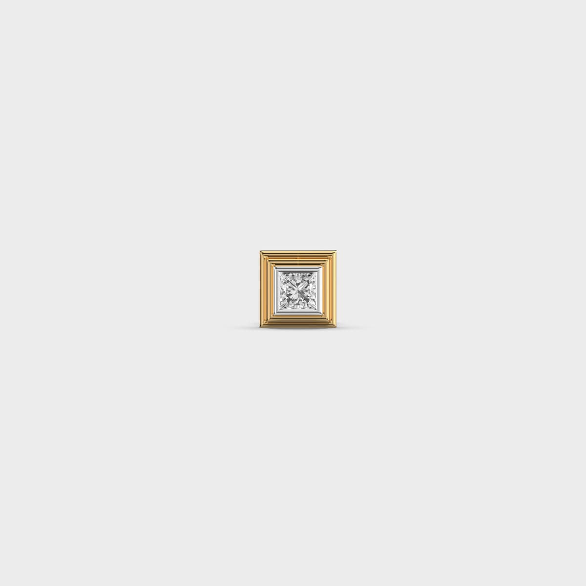 Square Shaped Princess Cut Diamond Stud For Men