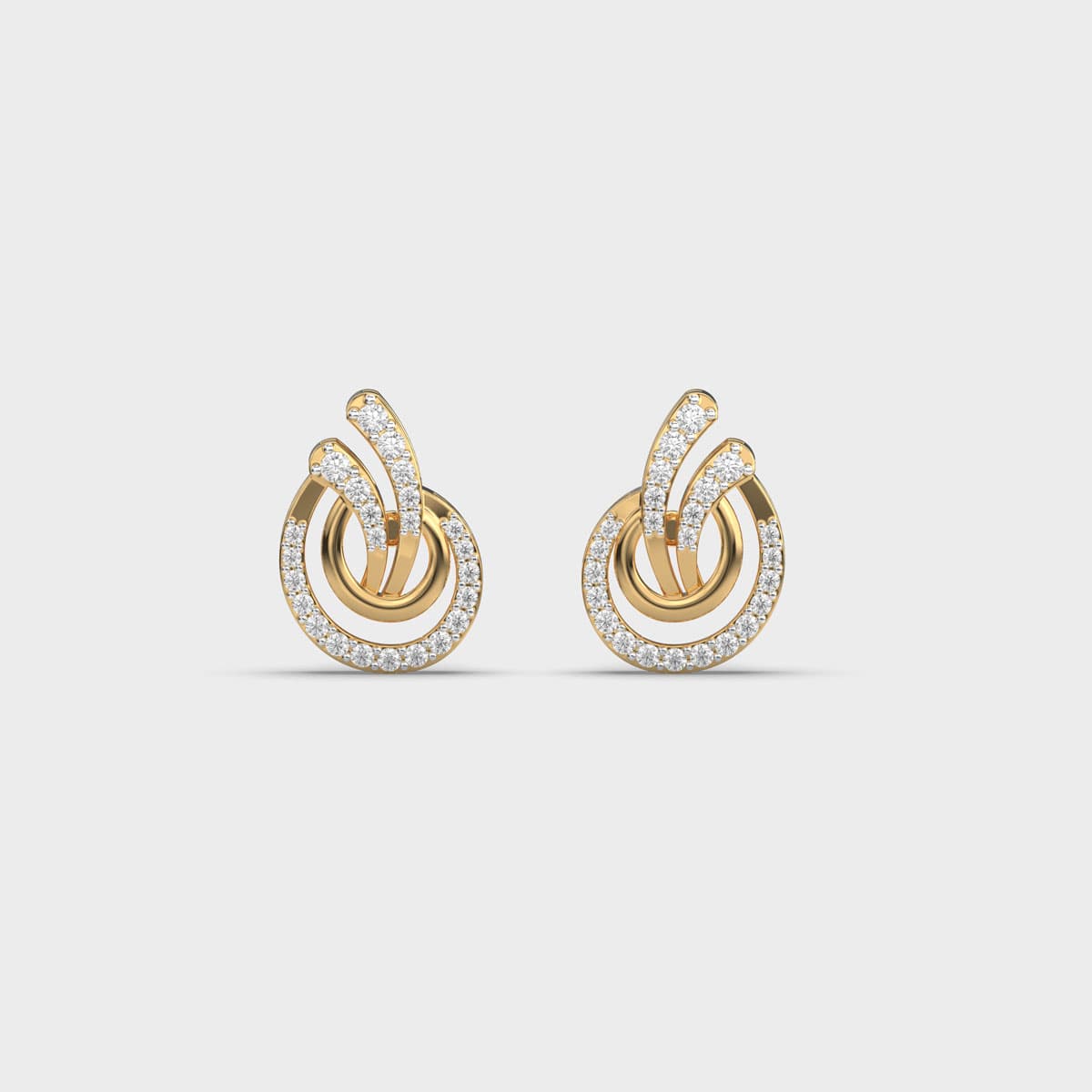 Spiral Loop Concentric Diamond Studs