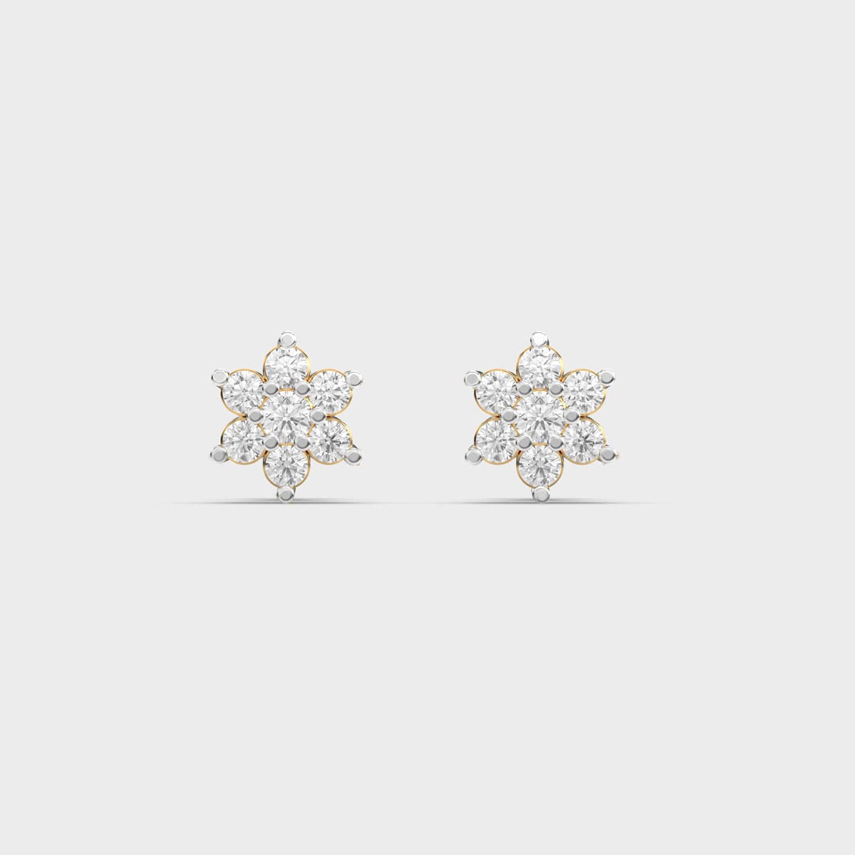 Daisy Flower Round Cluster Diamond Studs