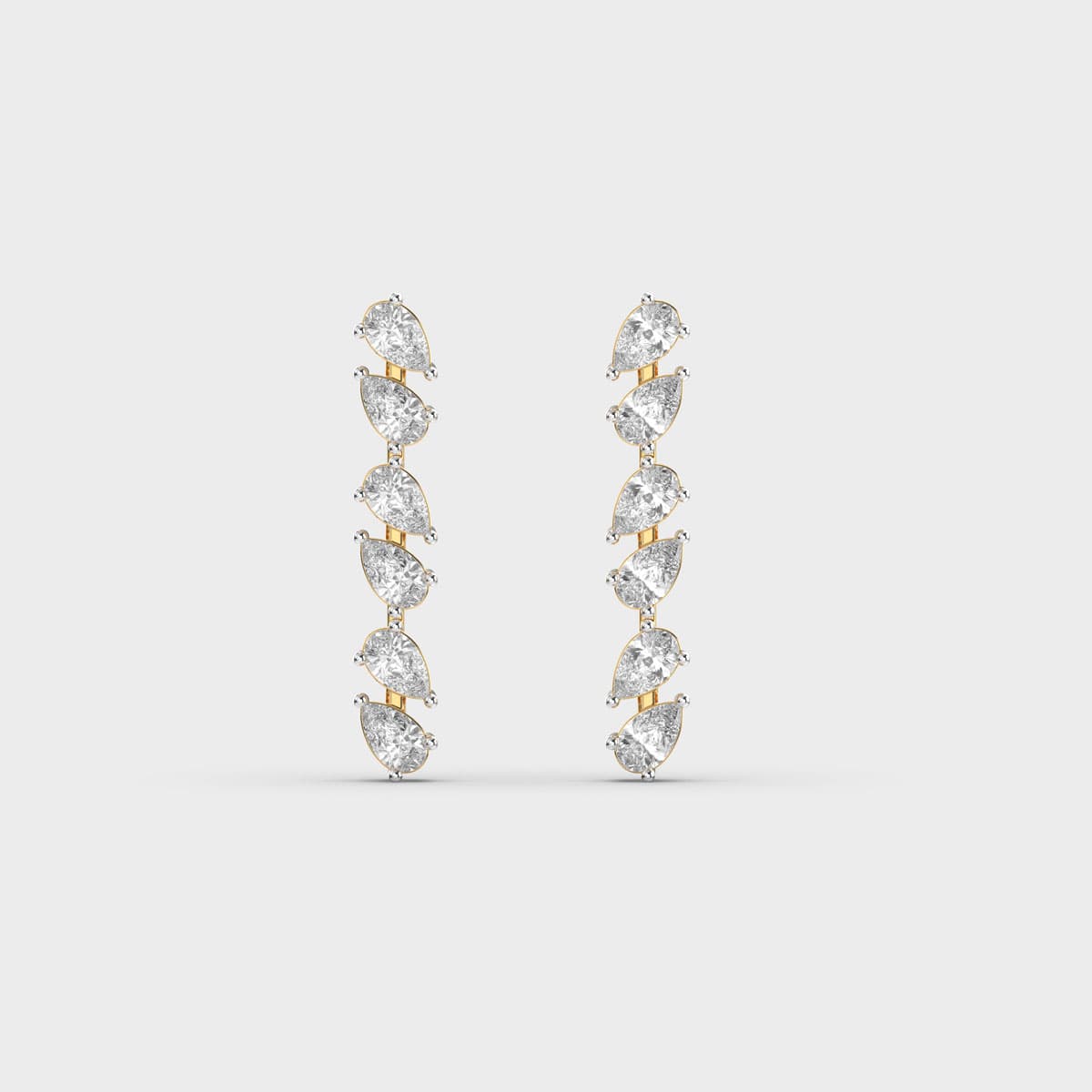Staggered Pear Line Diamond Drops
