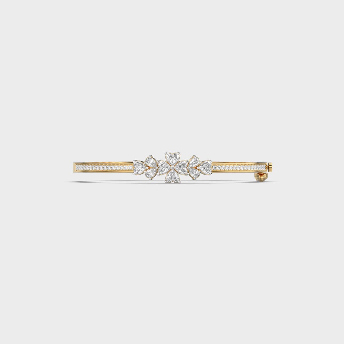 Heart Petal Floral Cluster Diamond Bracelet