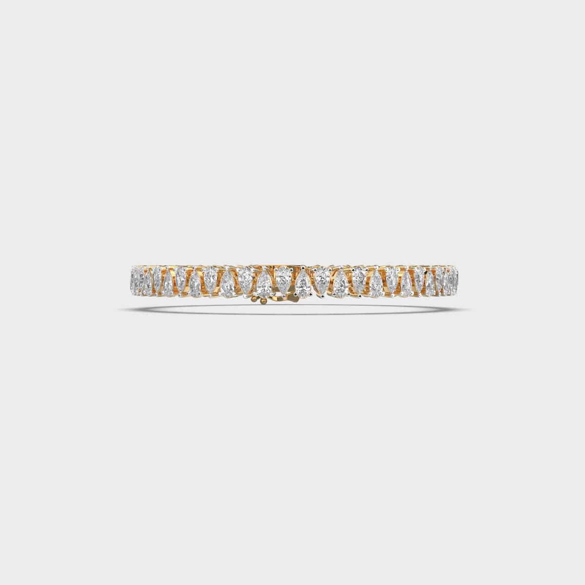 Alternating Pear Line Tennis Diamond Bracelet