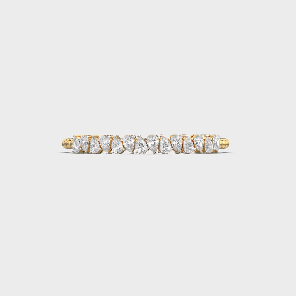 Pear Bloom Ribbed Wrap Diamond Bracelet