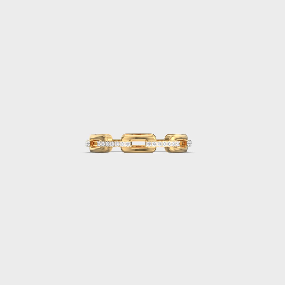 Chain Link Radiant Band Diamond Ring