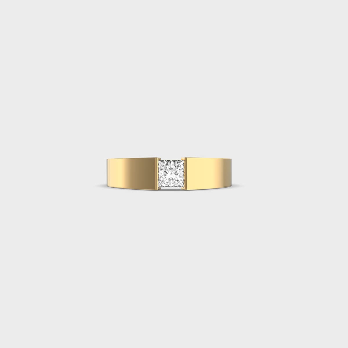 Flush Set Princess Diamond Band Ring For Men