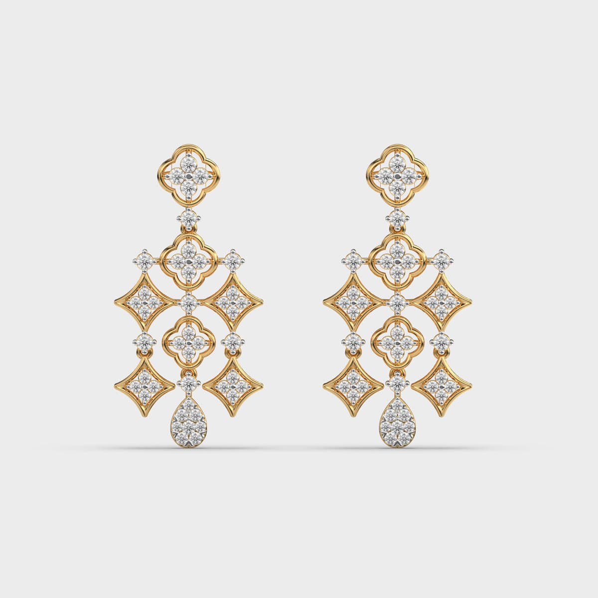 Clover Bloom Star Cascade Diamond Danglers