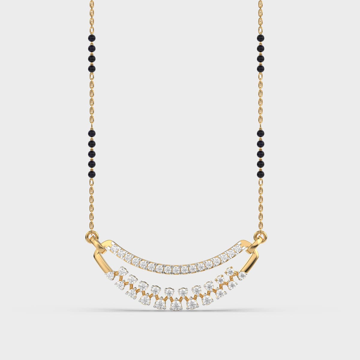 Double Arc Zigzag Line Diamond Mangalsutra