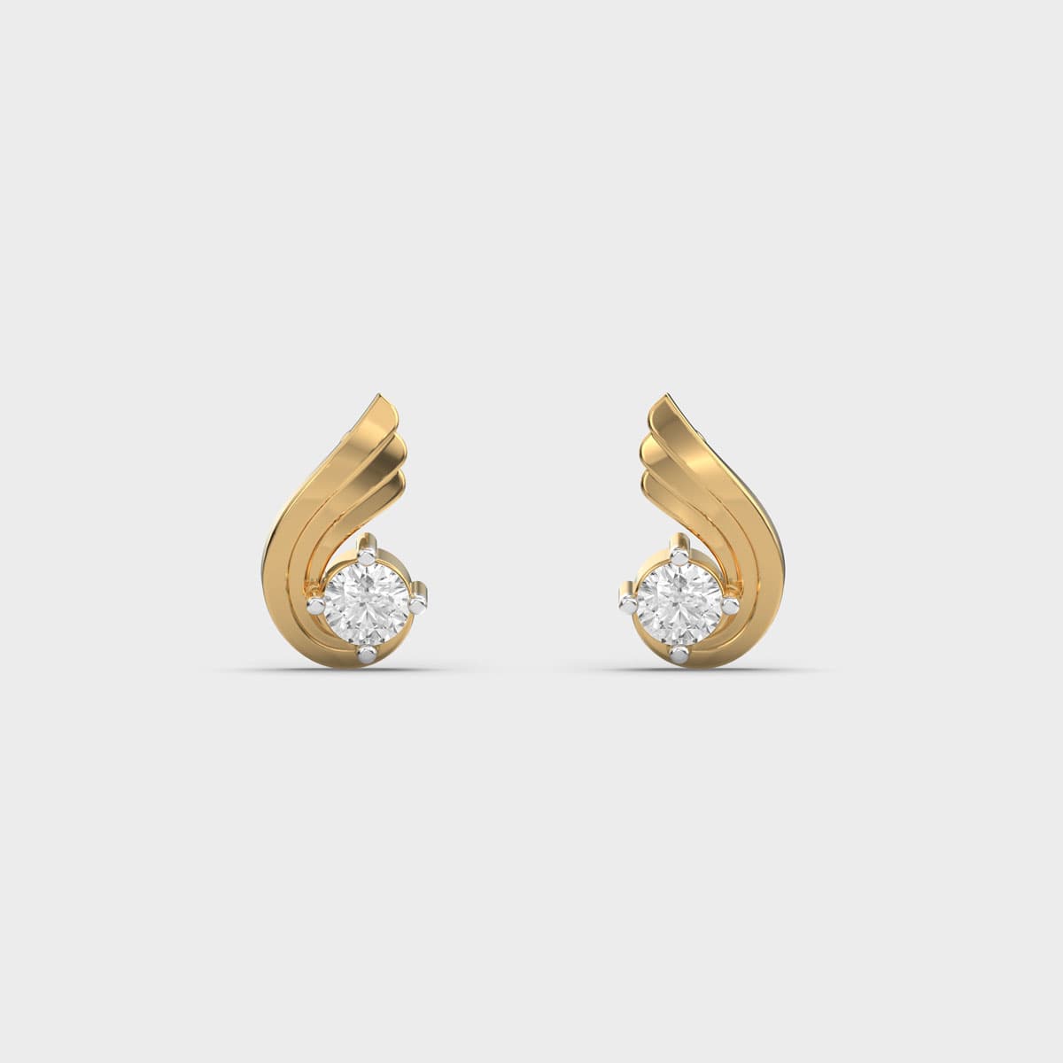 Conch Swirl Round Diamond Studs