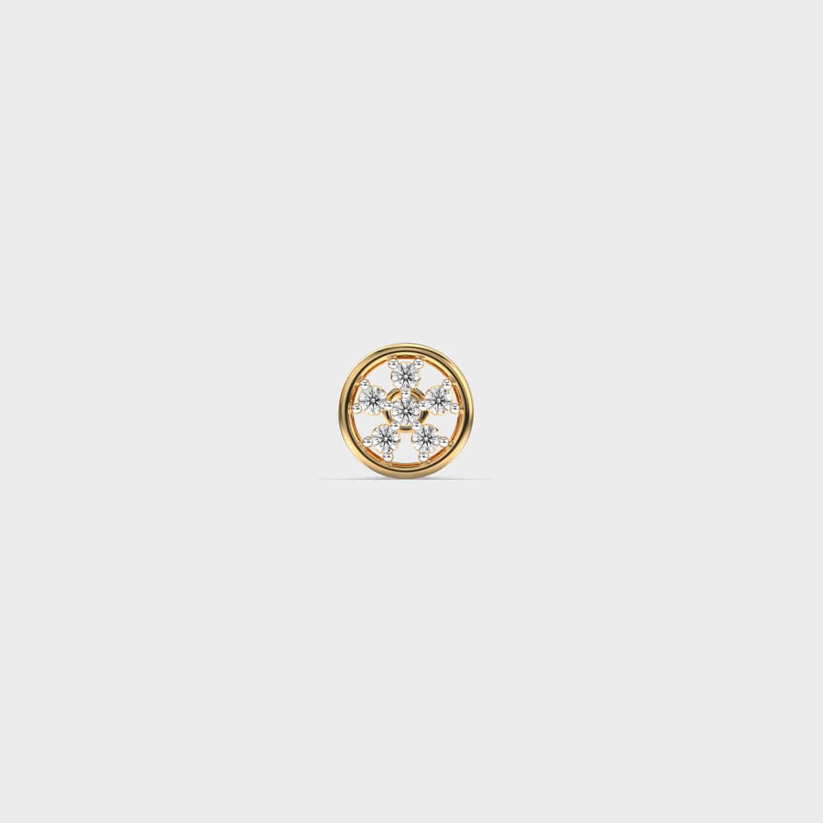 Open Ring Cluster Bloom Diamond Nosepin