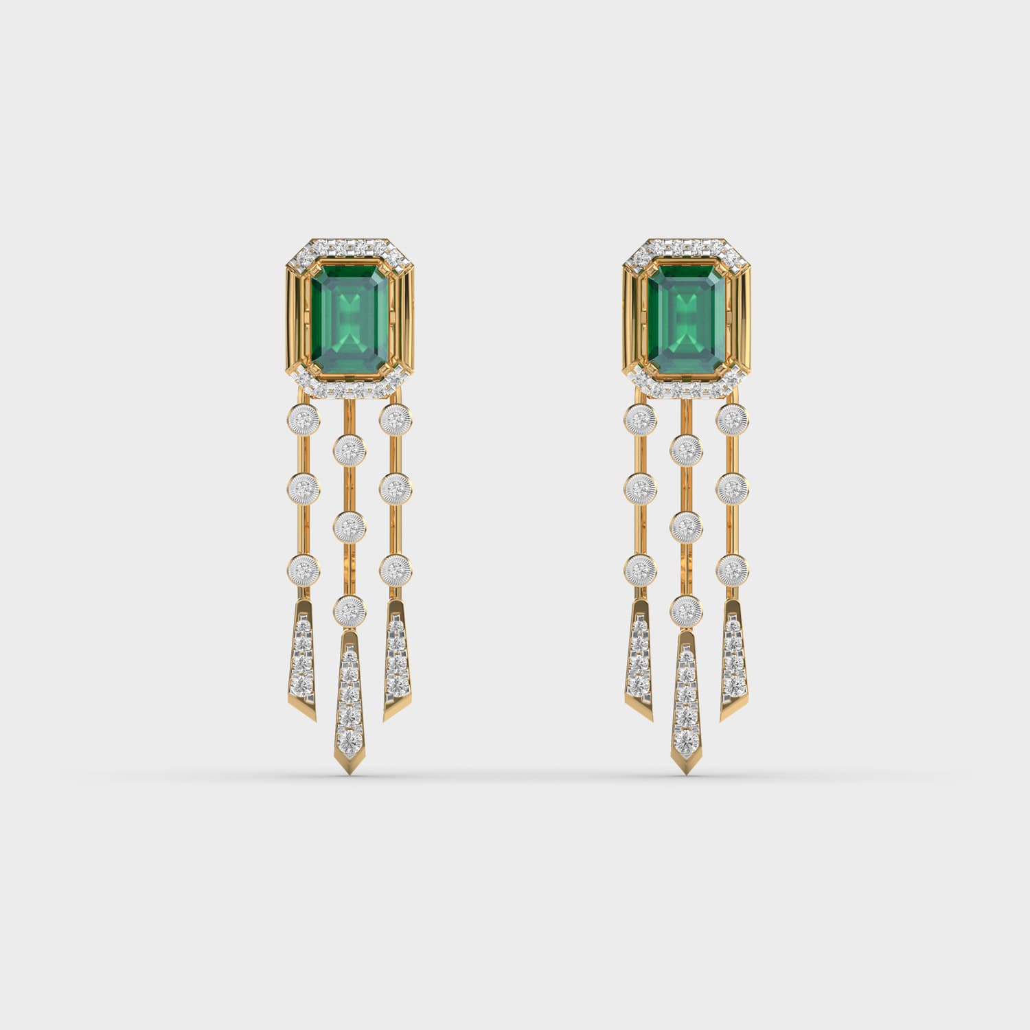 Emerald Green Diamond Danglers