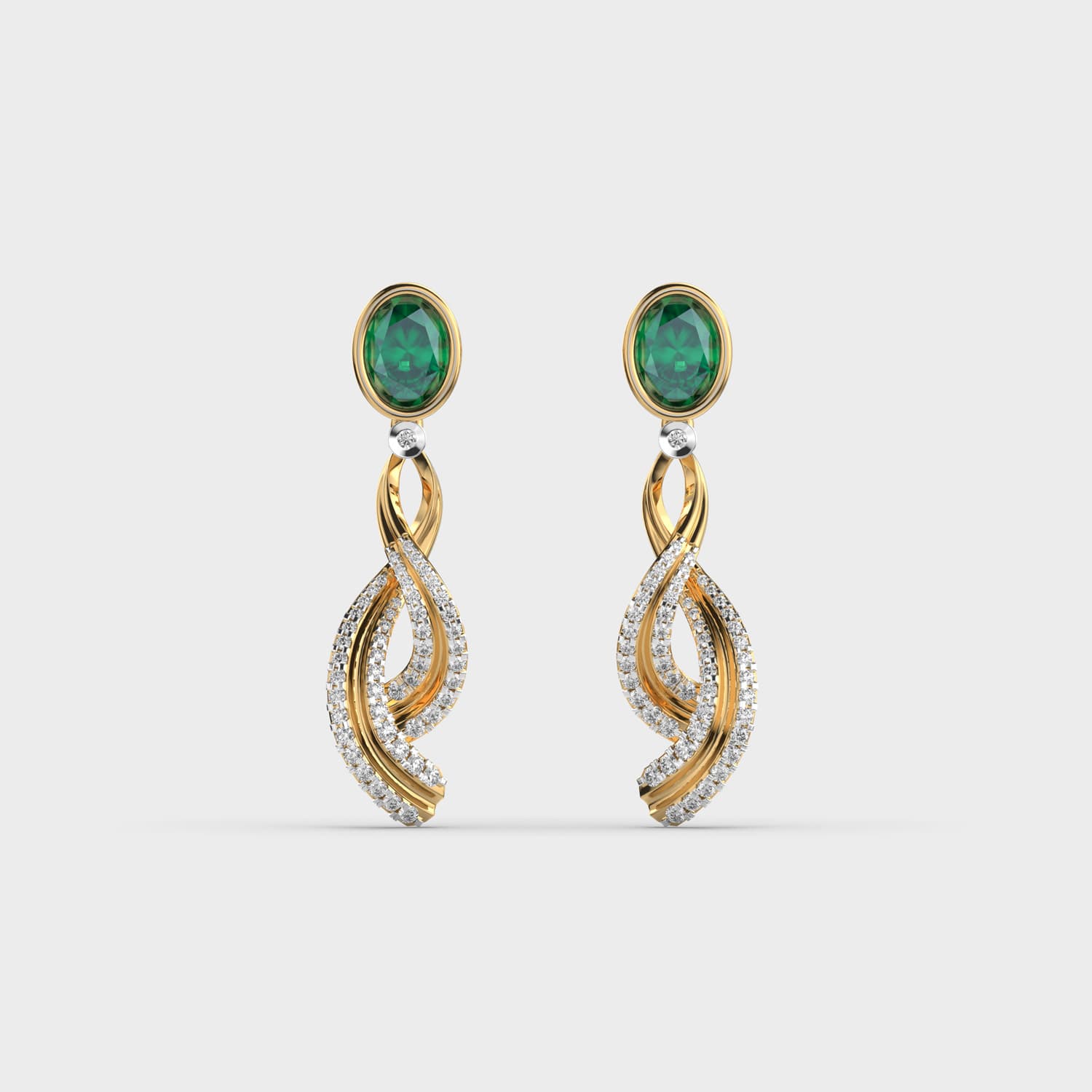 Lush Wildleaf Green Diamond Earrings