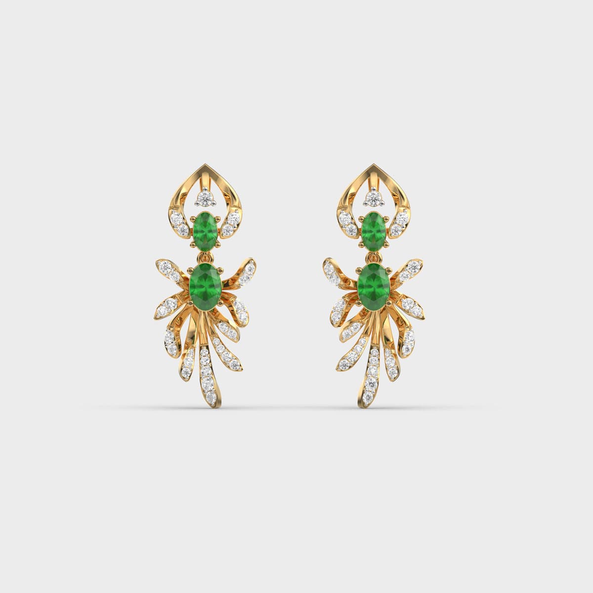 Green Fluer Diamond Earrings