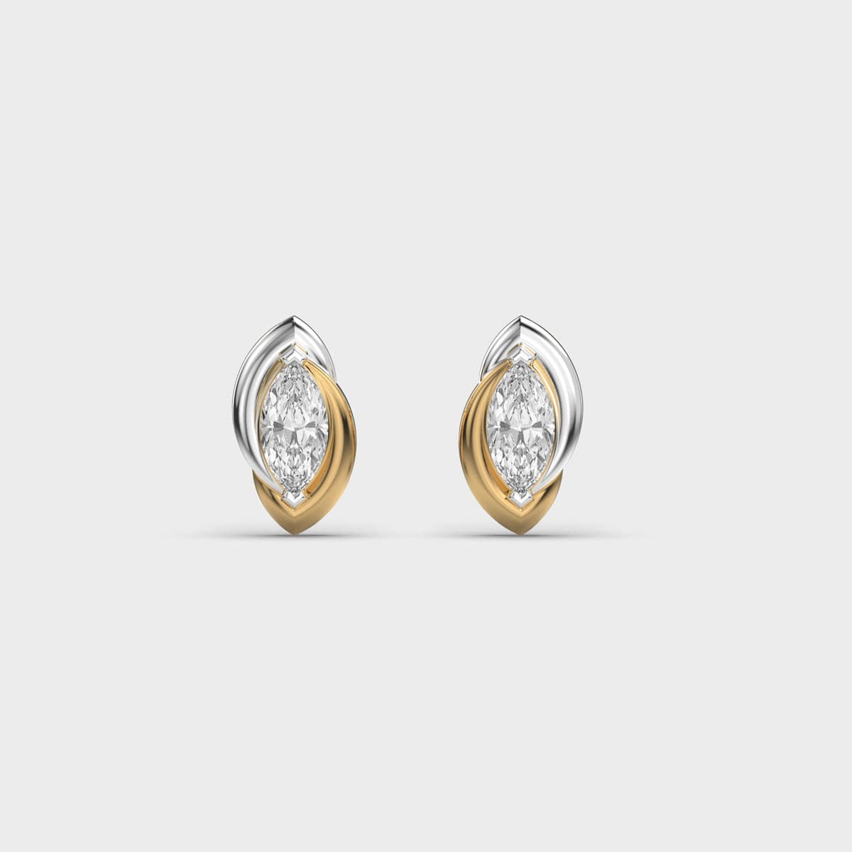 Layered Navette Marquise Cut Diamond Studs