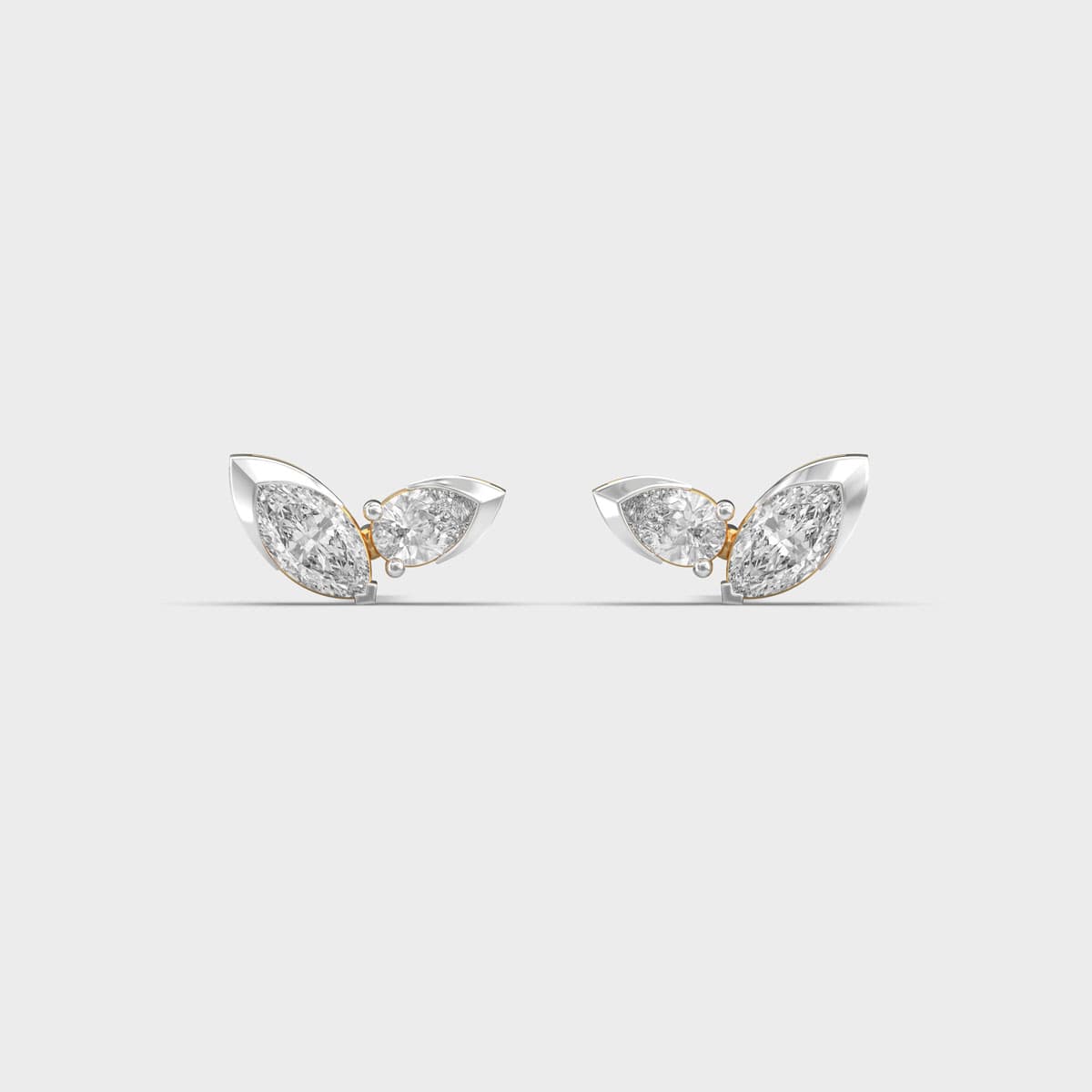 Marquise Pear Leaf Duo Diamond Studs