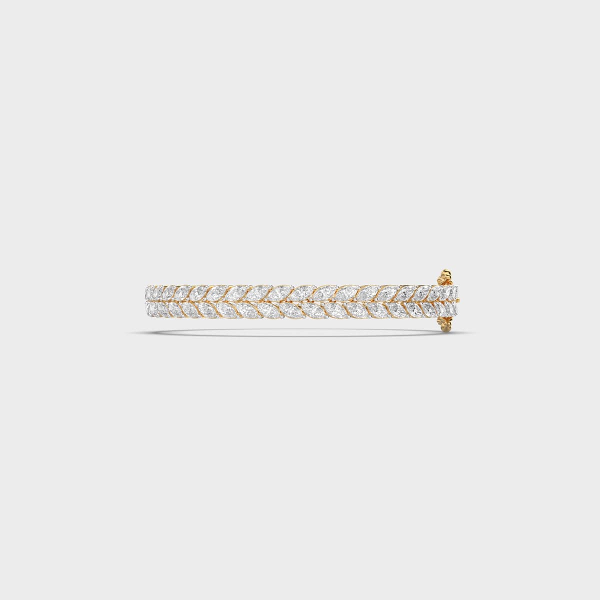 Twin Row Marquise Leaf Diamond Bracelet