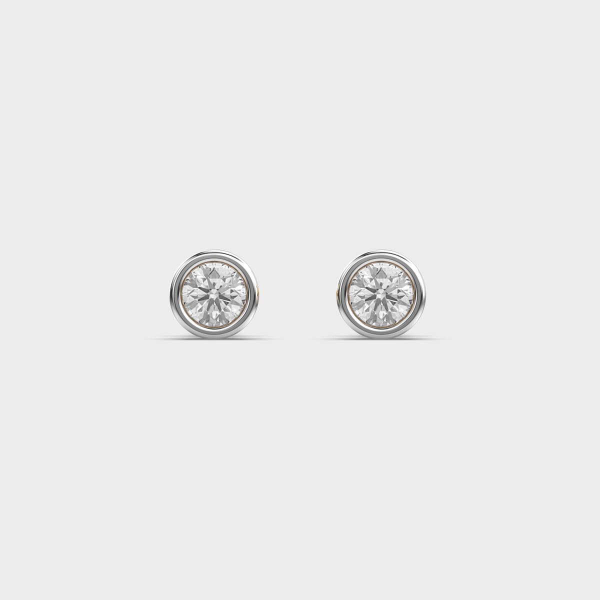 Classic Bezel Round Diamond Studs