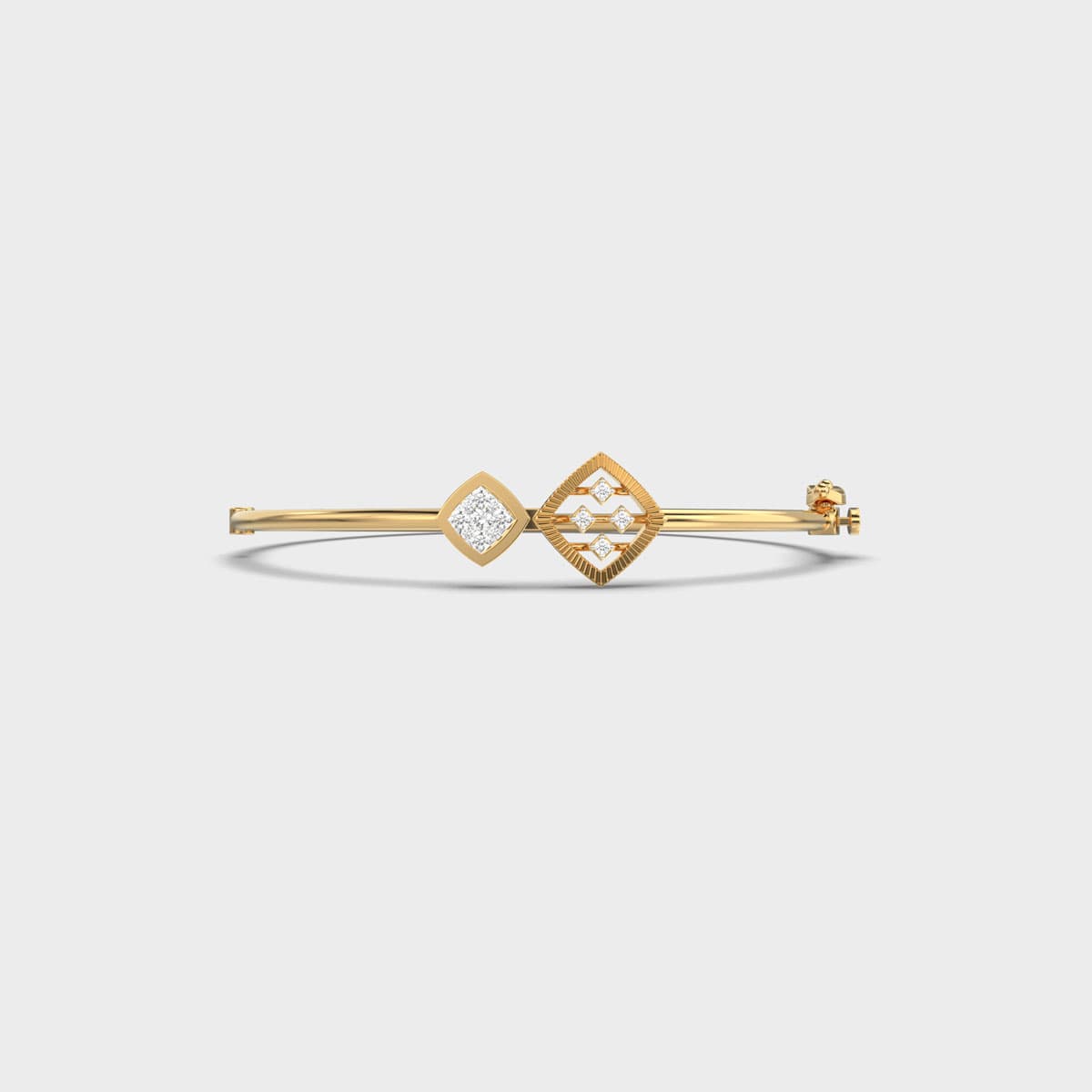 Twin Rhombus Cluster Frame Diamond Bracelet