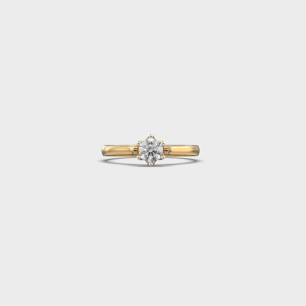 Classic Crown Round Solitaire Diamond Ring