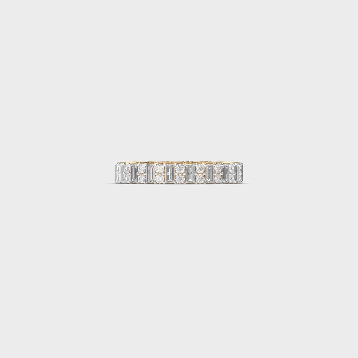 Baguette Round Mix Eternity Diamond Ring