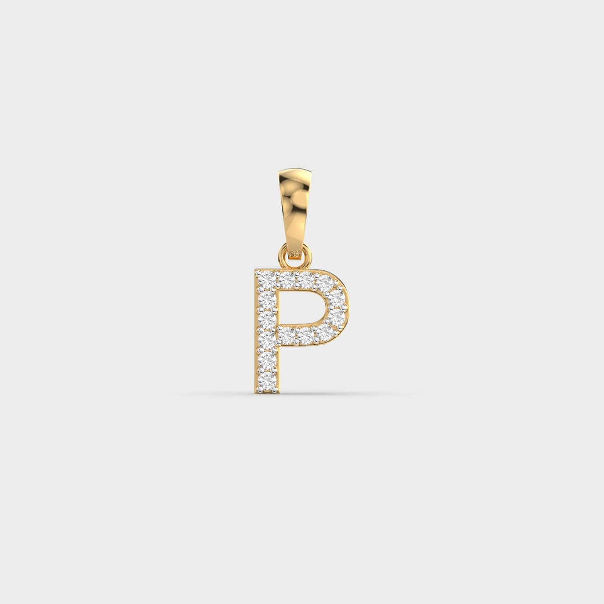 Powerpacked Initial 'P' Diamond Pendant (Without Chain)