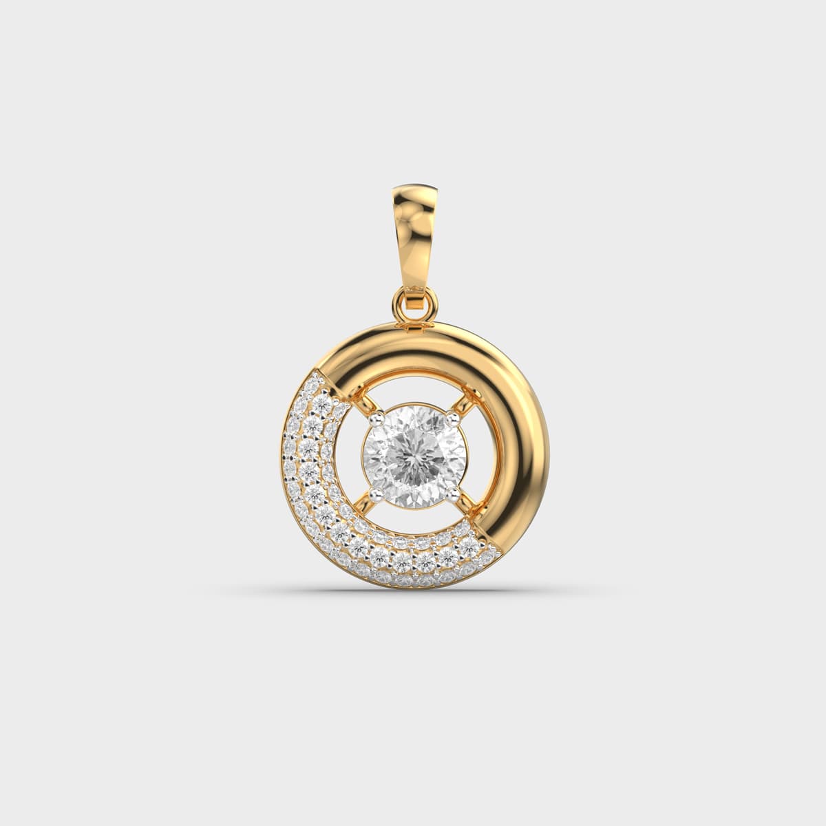 Lunar Halo Padma Cut Diamond Pendant (Without Chain)