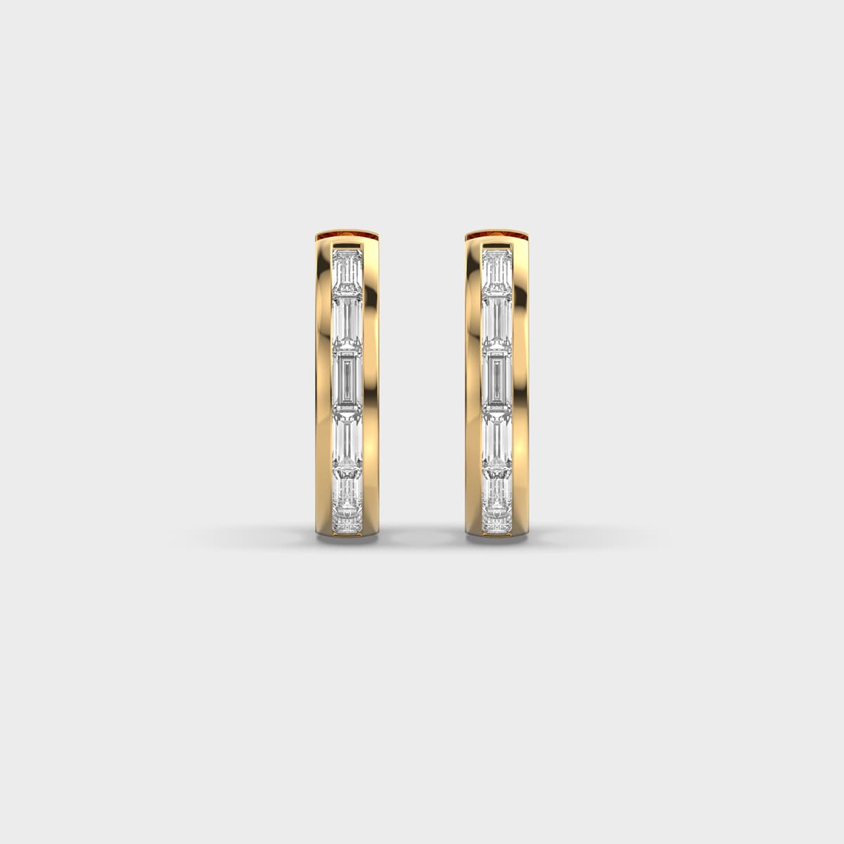 Gilded Emerald Diamond Hoops