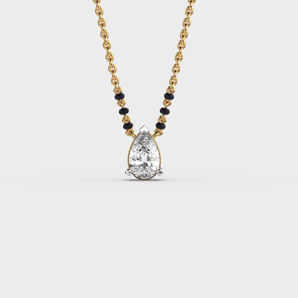 Pear Solitaire Diamond Mangalsutra
