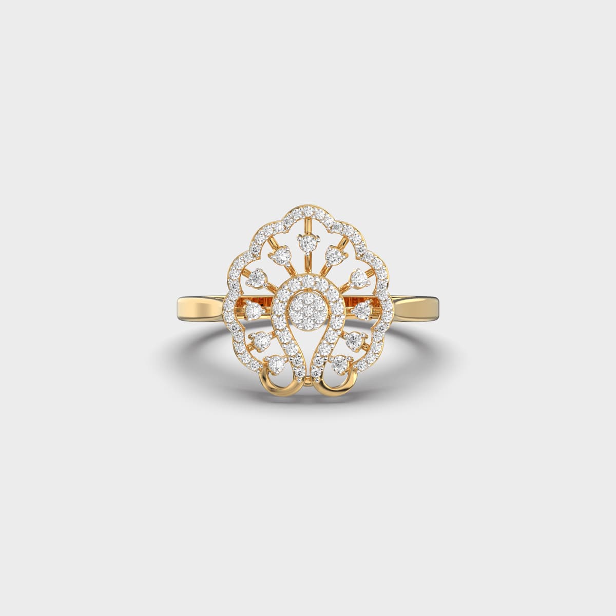 Luxe Leaf Diamond Encrusted Cocktail Ring