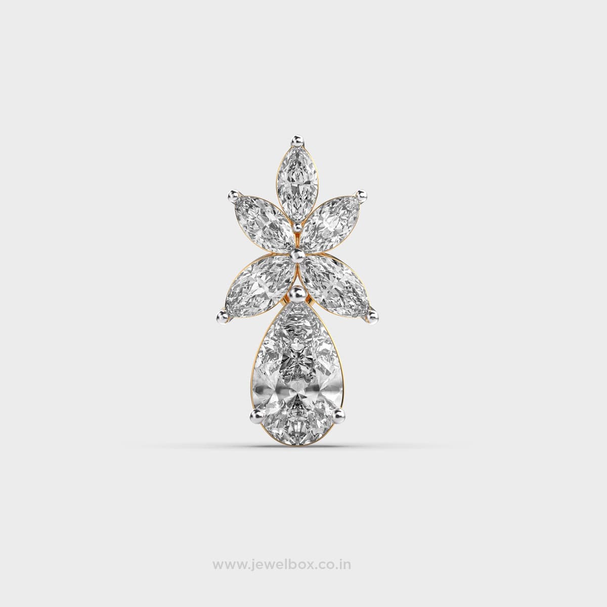 Florina Pear Diamond Cut Pendant (Without Chain)