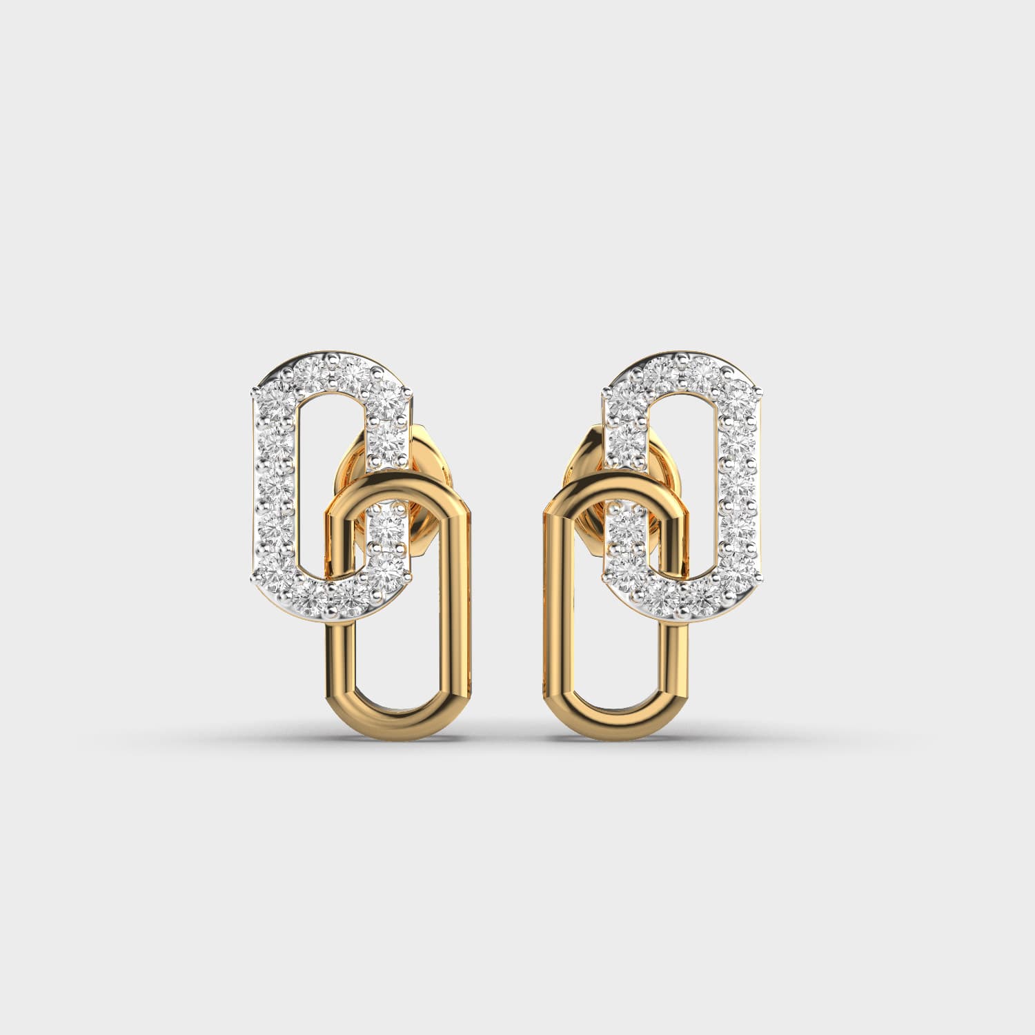 Interlocked Frame Pavé Diamond Studs