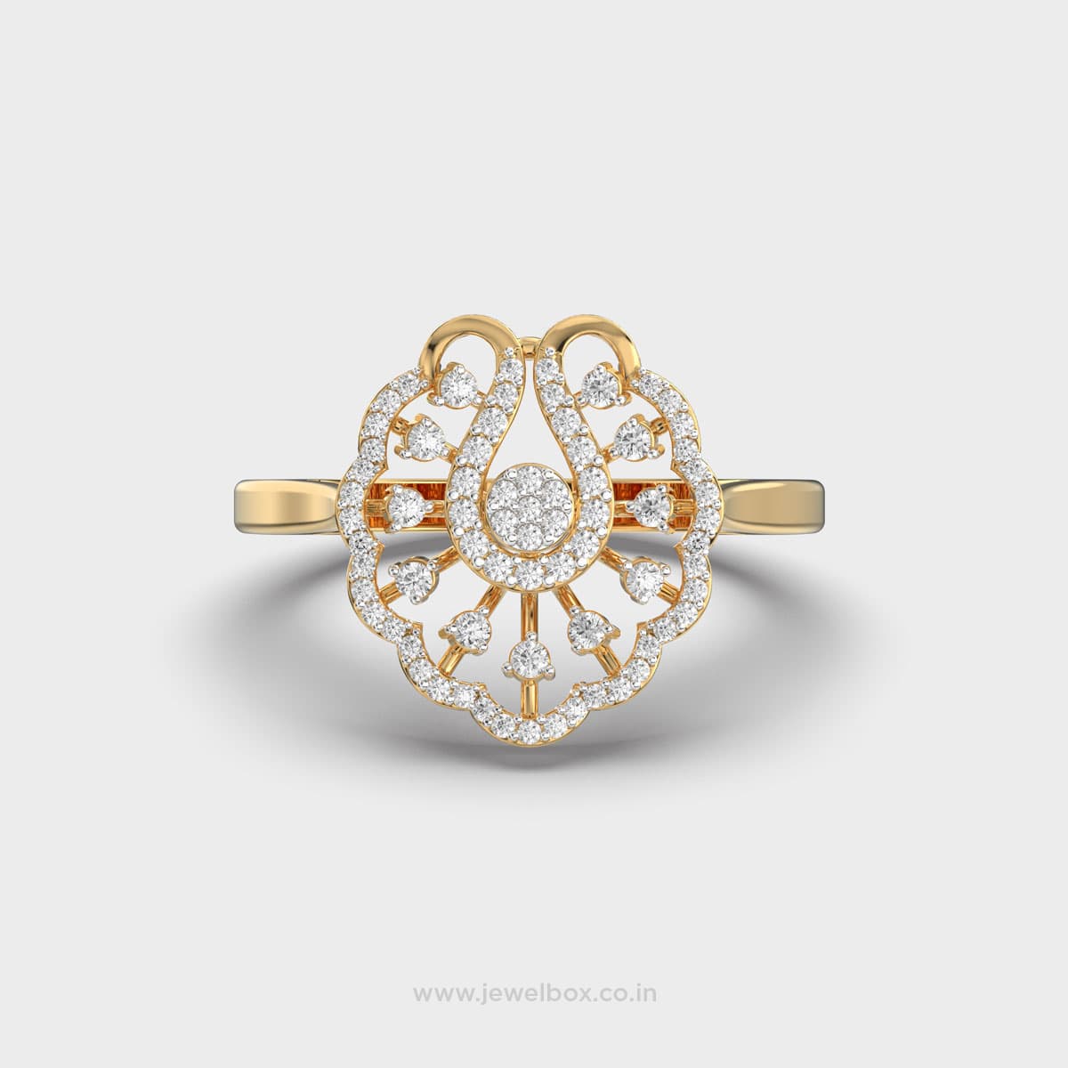 Luxe Leaf Diamond Encrusted Cocktail Ring