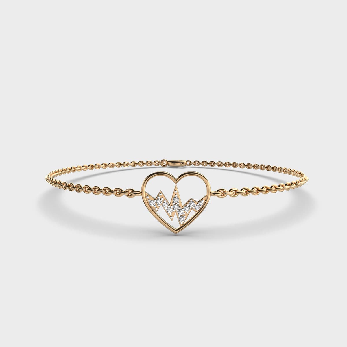 Heartbeat Diamond Encrusted Bracelet