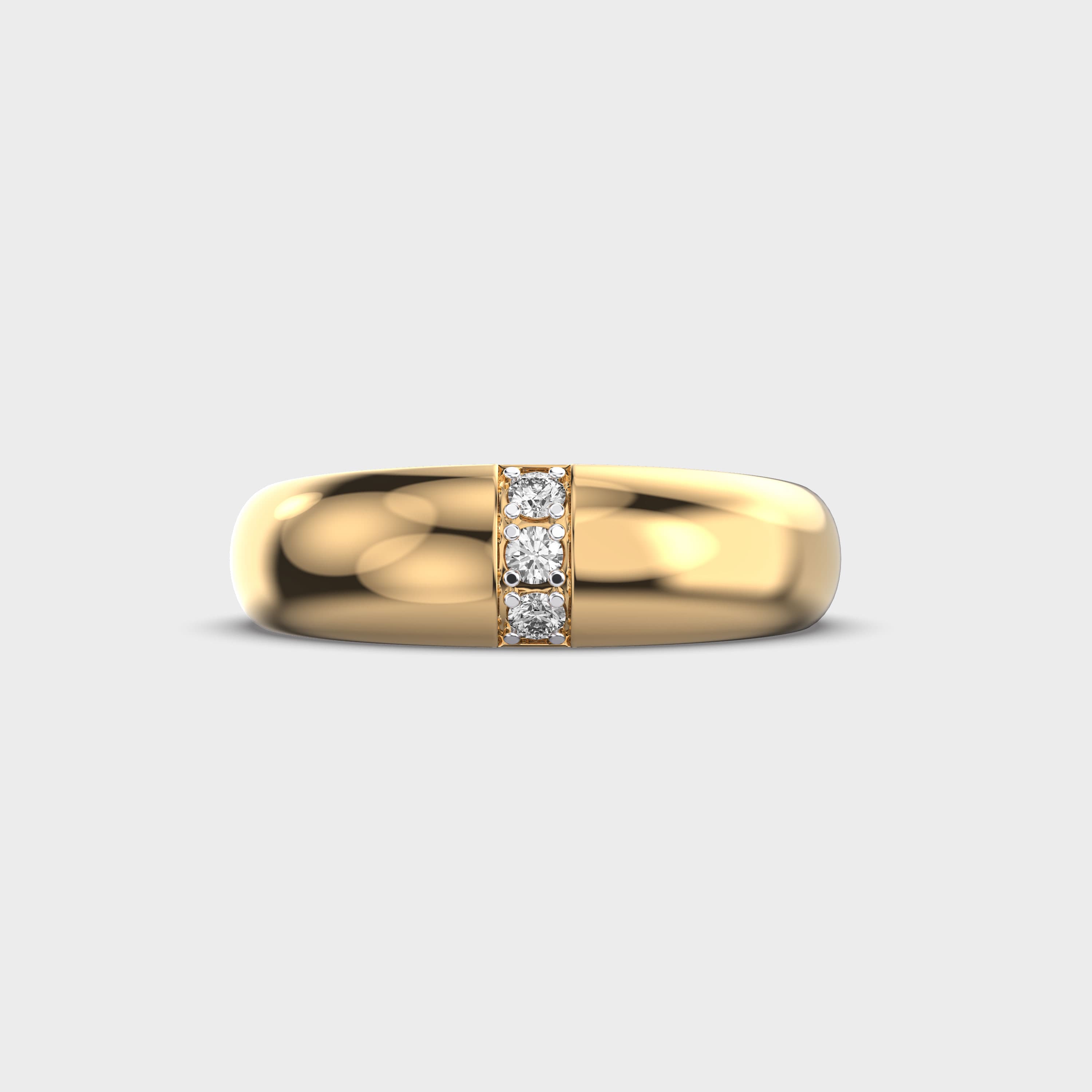 Three Diamond Band Ring For Men