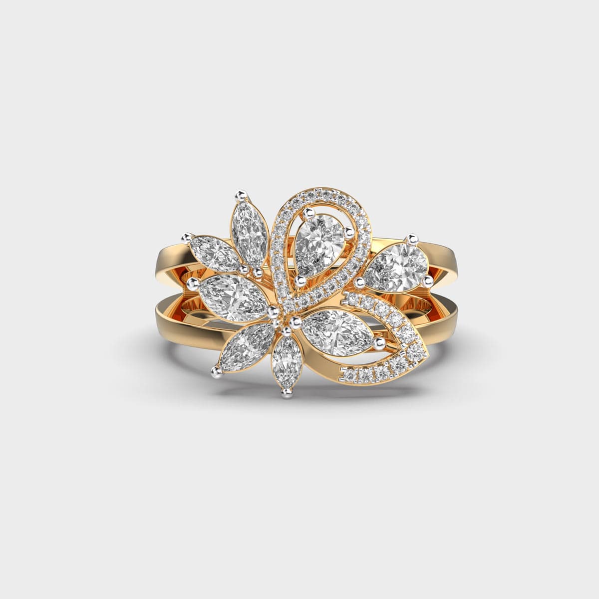 Leafy Tales Diamond Encrusted Cocktail Ring