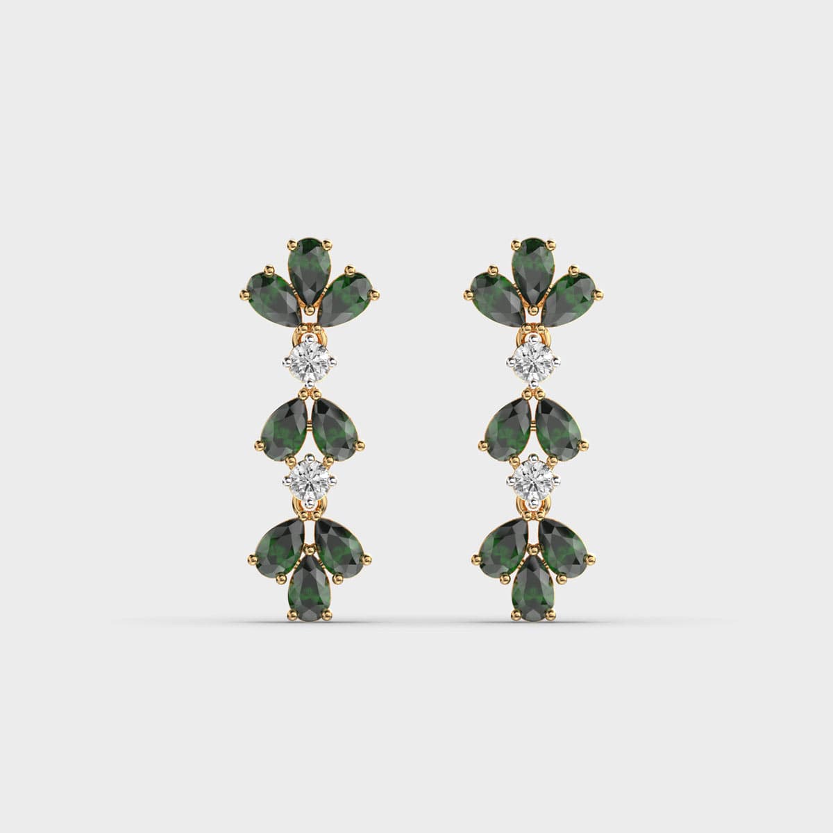 Diamond Drops Green Stone Grace Earrings